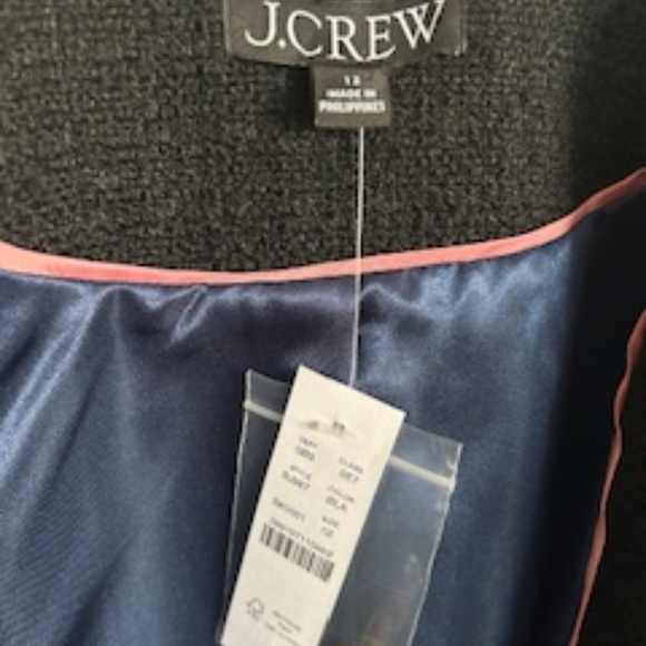 NWT J.Crew Louisa Lady Jacket In Maritime Tweed Size 12 Black - Picture 14 of 16